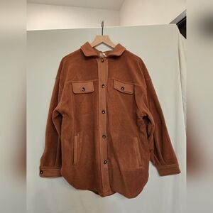 BiBi Fleece Buttoned Down Oversized Jacket Size L